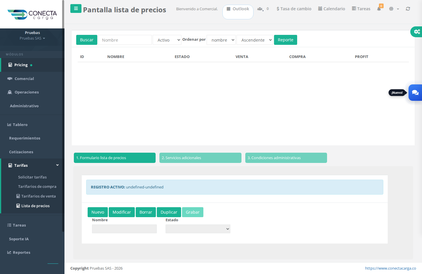 Lista de precios