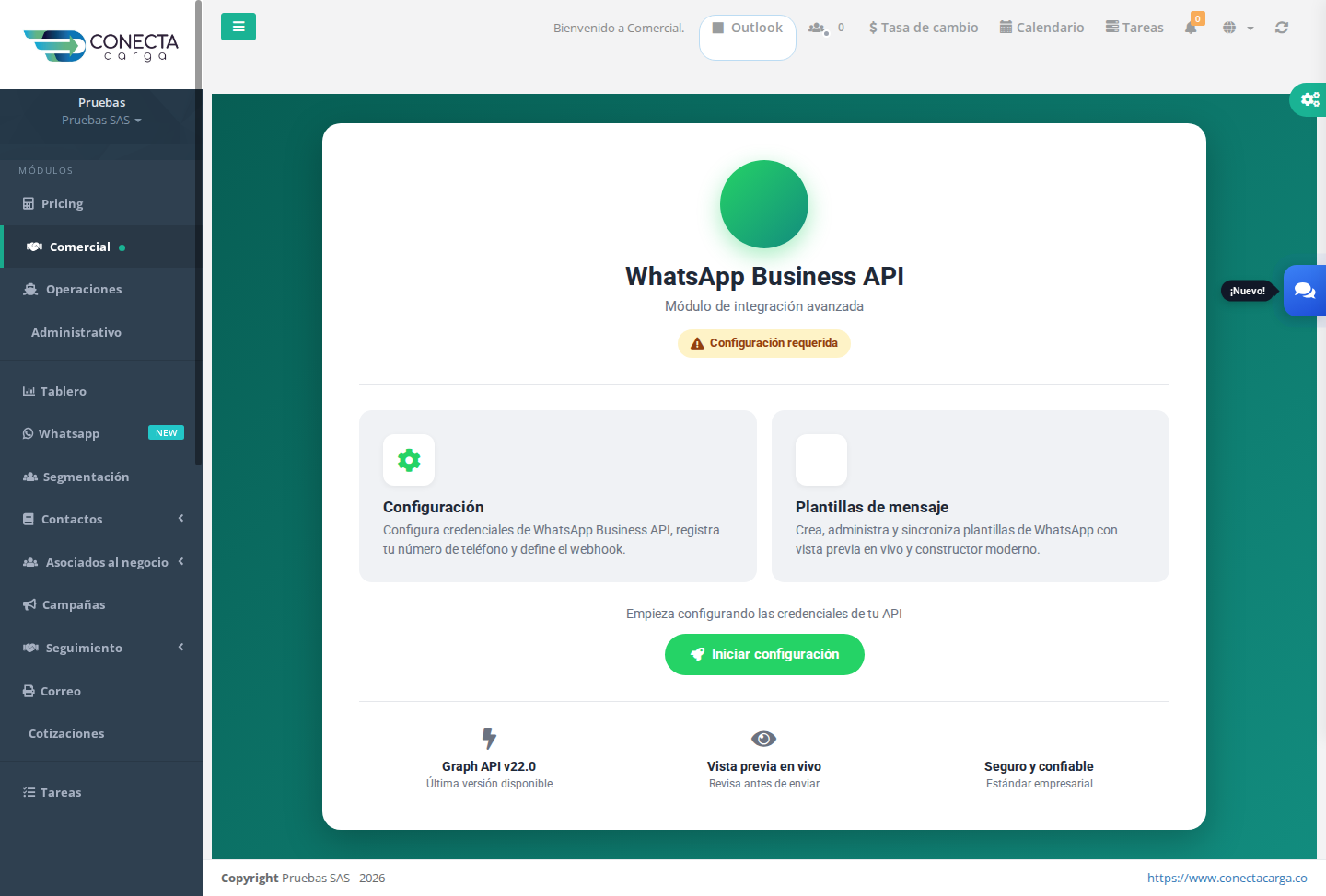 Configuración WhatsApp