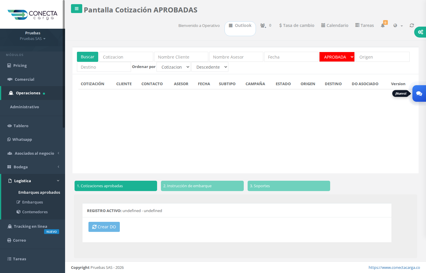 Embarques aprobados